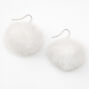 White Pom Pom 2&quot; Drop Earrings,