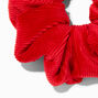 Medium Red Velvet Ribbed Hair Scrunchie,