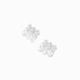 Silver-tone Cubic Zirconia Dangle Stud Earrings ,