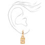 Gold 15MM Crystal Square Huggie Hoop Earrings,