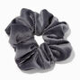 Medium Gray Velvet Ribbed Hair Scrunchie,