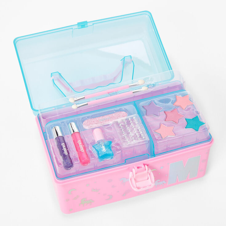 Pink Initial Makeup Box - M,