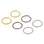 Mixed Metal 20G Solid Nose Hoop Rings - 6 Pack,