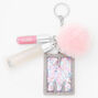 Initial Pink Lip Gloss Keychain - M,