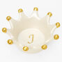 Crown Initial Jewelry Holder Tray - J,