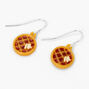 Silver 1&quot; Waffle Drop Earrings,