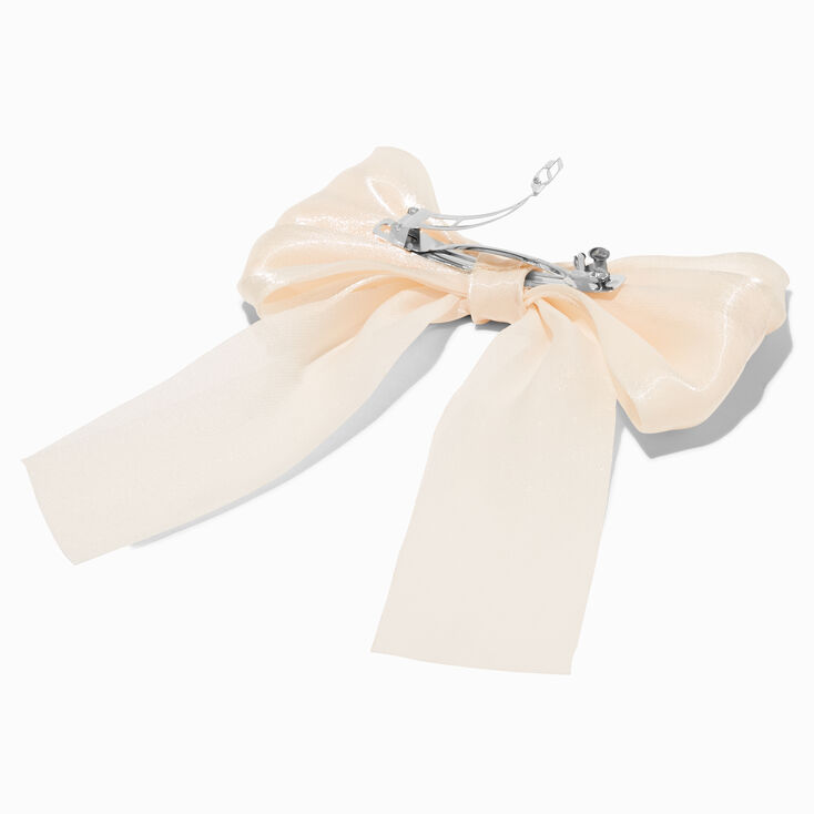 Ivory Sheer Hair Bow Clip,