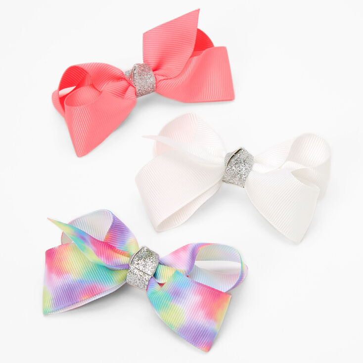 Claire&#39;s Club Tie Dye Loopy Hair Bow Clips - 3 Pack,