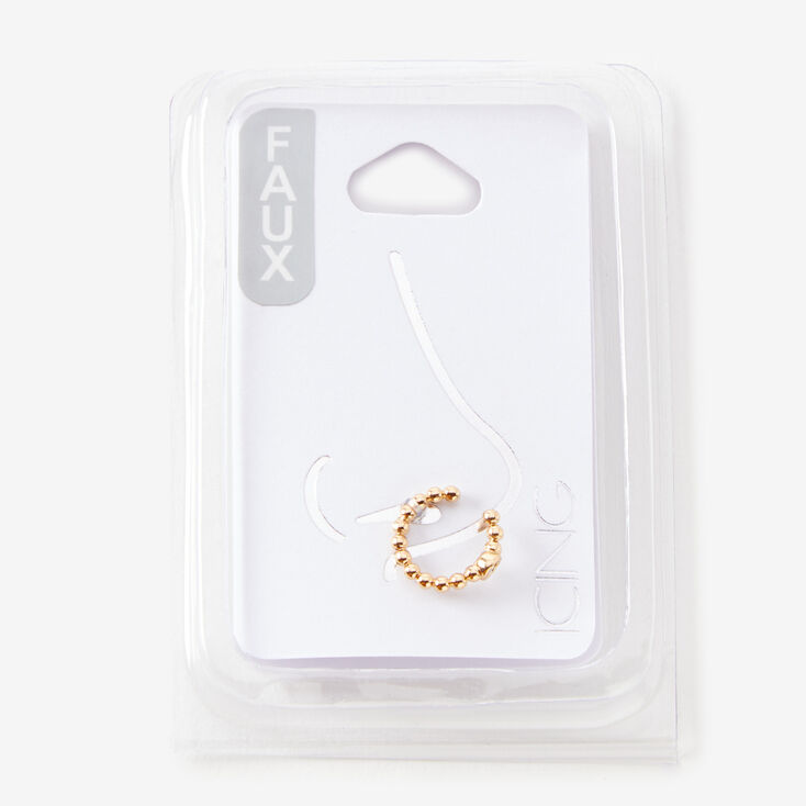 Gold Bubble Ball Embellished Faux Nose Ring,