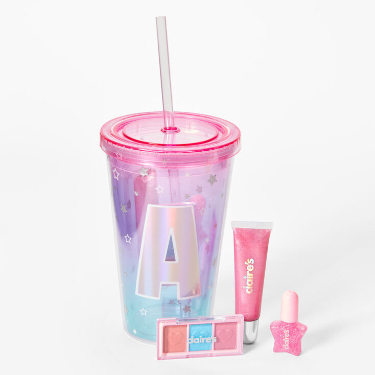 Initial Tumbler - Pink, A,