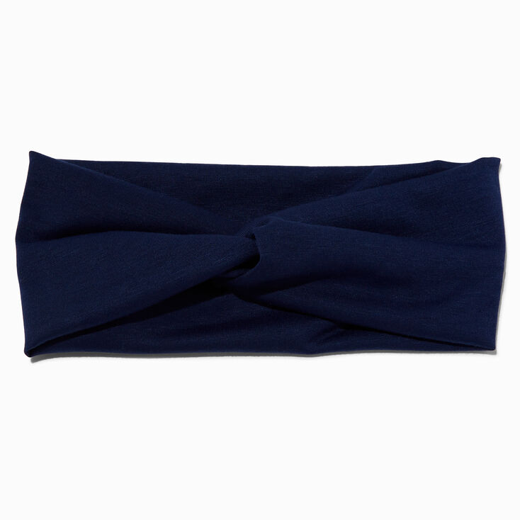Navy Knotted Headwrap,