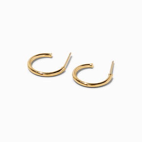 C LUXE by Claire&#39;s 14k Yellow Gold 12MM Post Back Hoop Earrings,
