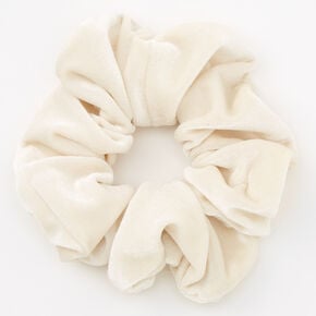 Medium Ivory Velvet Hair Scrunchie,