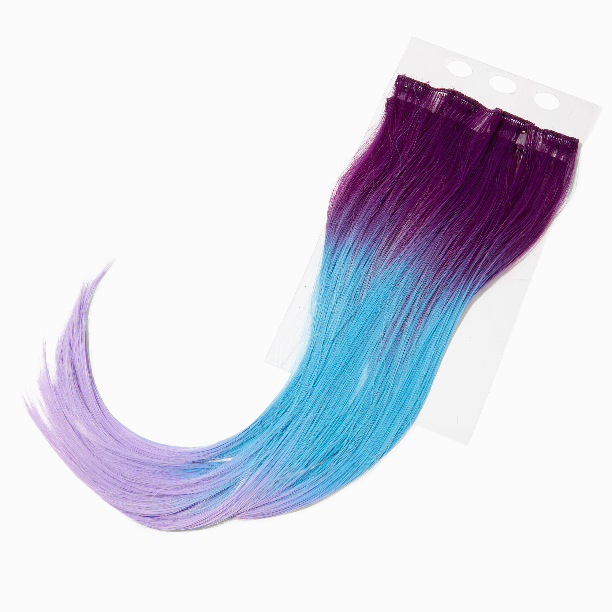 ombre faux hair clip in extensions - pink, 2 pack