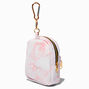 Pink Marble Mini Backpack Keychain,