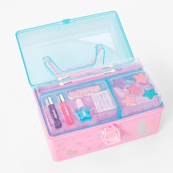 Pink Initial Makeup Box - L,