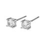 Silver-tone Cubic Zirconia 4MM Basket Stud Earrings,