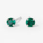 14kt White Gold 3mm May Crystal Emerald Studs Ear Piercing Kit with Ear Care Solution,