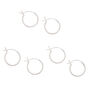 C LUXE by Claire&#39;s Sterling Silver 10MM Hinge Hoop Earrings - 3 Pack,