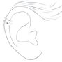 Silver Mixed Ear Cuff &amp; Lightning Bolt Stud Earrings - 4 Pack,