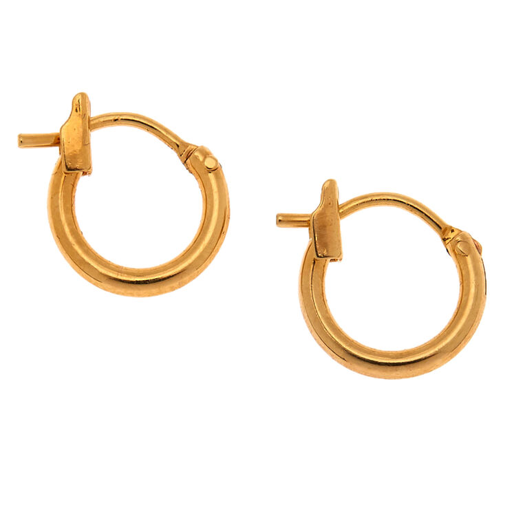 C LUXE by Claire&#39;s 18k Yellow Gold Plated 10MM Hoop Earrings,