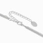 Silver-tone Curb Chain &amp; Crystal Multi-Strand Necklace,