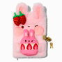 Pink Strawberry Bunny Furry Lock Diary,