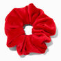 Medium Red Velvet Ribbed Hair Scrunchie,