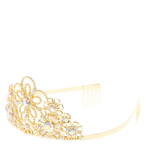 Claire&#39;s Club Gold-tone Iridescent Crystal Tiara,