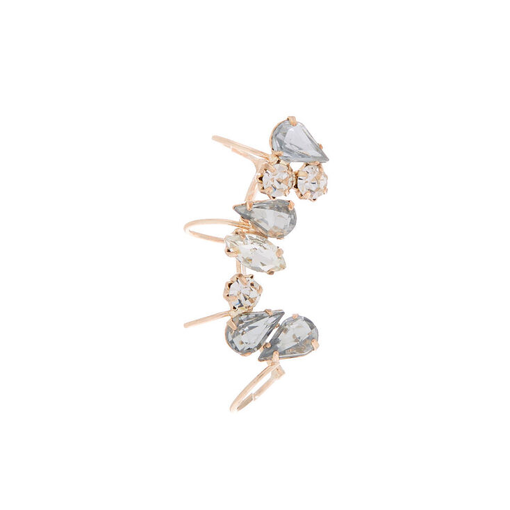 Rose Gold-tone Crystal Ear Cuff Earring,