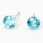 Turquoise Cubic Zirconia 5MM Round Stud Earrings,