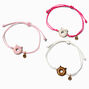 Best Friends Cat Donut Adjustable Bracelets - 3 Pack,