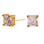 C LUXE by Claire&#39;s 18k Yellow Gold Plated Cubic Zirconia 5MM Square Stud Earrings,