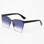 Black Faded Shield Sunglasses,
