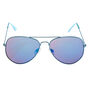 Mirrored Aviator Sunglasses - Blue,