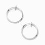 Silver-tone 20MM Clip On Hoop Earrings,