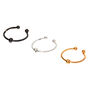 Mixed Metal Beaded Faux Hoop Nose Rings - 3 Pack,