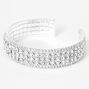 Silver Rhinestone Glam Cuff Bracelet,