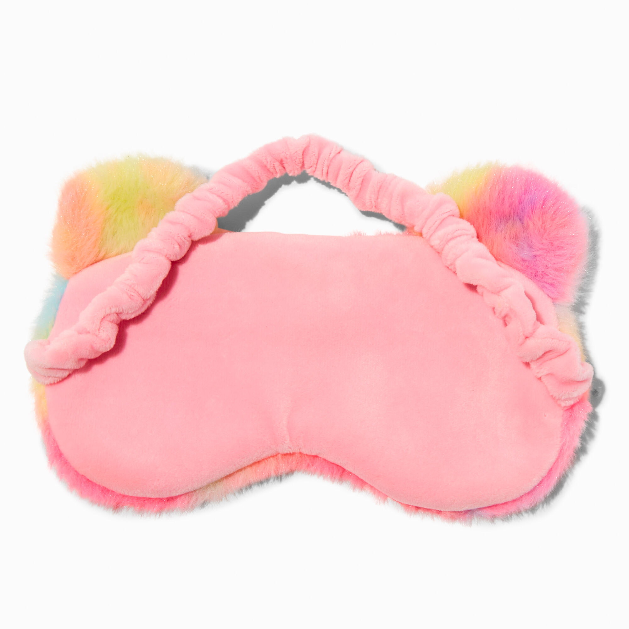 Claire's Club Rainbow Bear Furry Sleeping Mask,