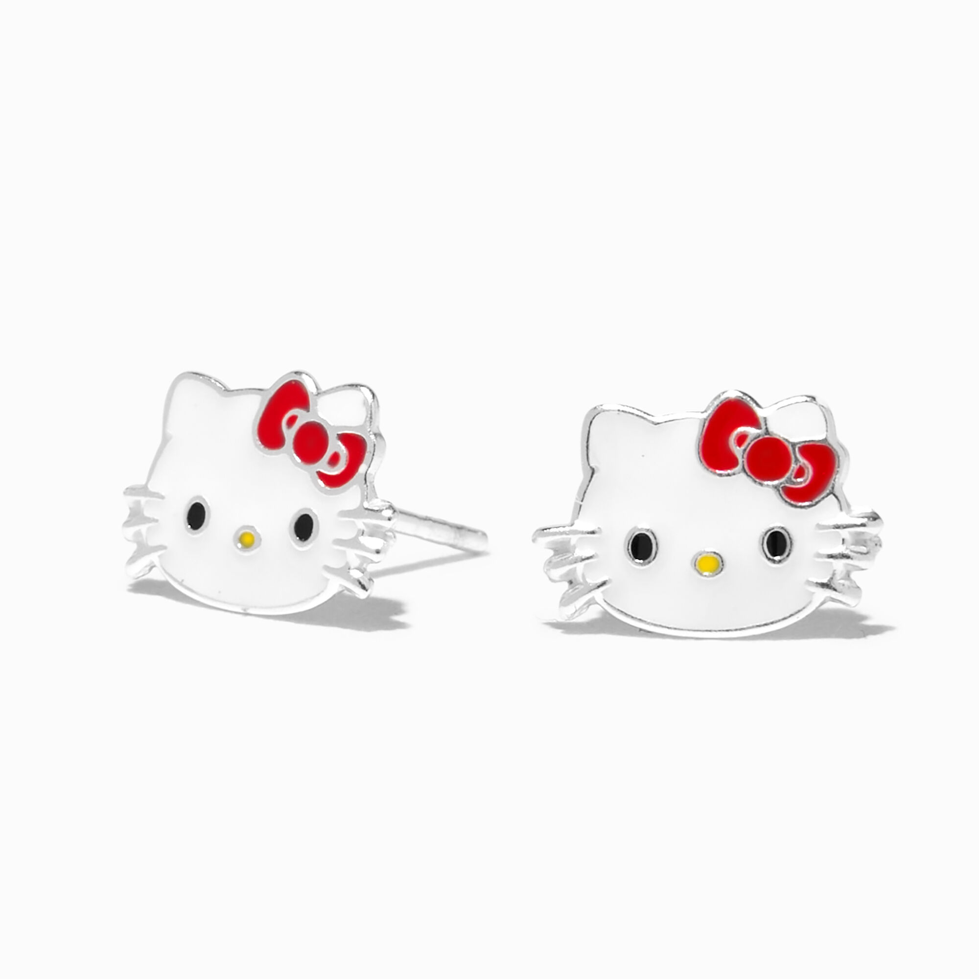 Sterling Silver Hello Kitty® Enamel Stud Earrings,