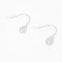 Sterling Silver Cubic Zirconia Peace Sign 0.5&quot; Drop Earrings,