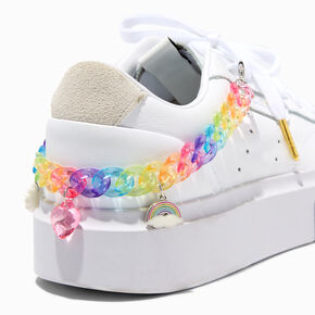 Rainbow Beaded Silver Shoe Chain,