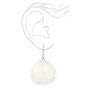 White Pom Pom 2&quot; Drop Earrings,