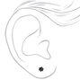Black Cubic Zirconia 3MM, 4MM, 5MM Round Stud Earrings - 3 Pack ,