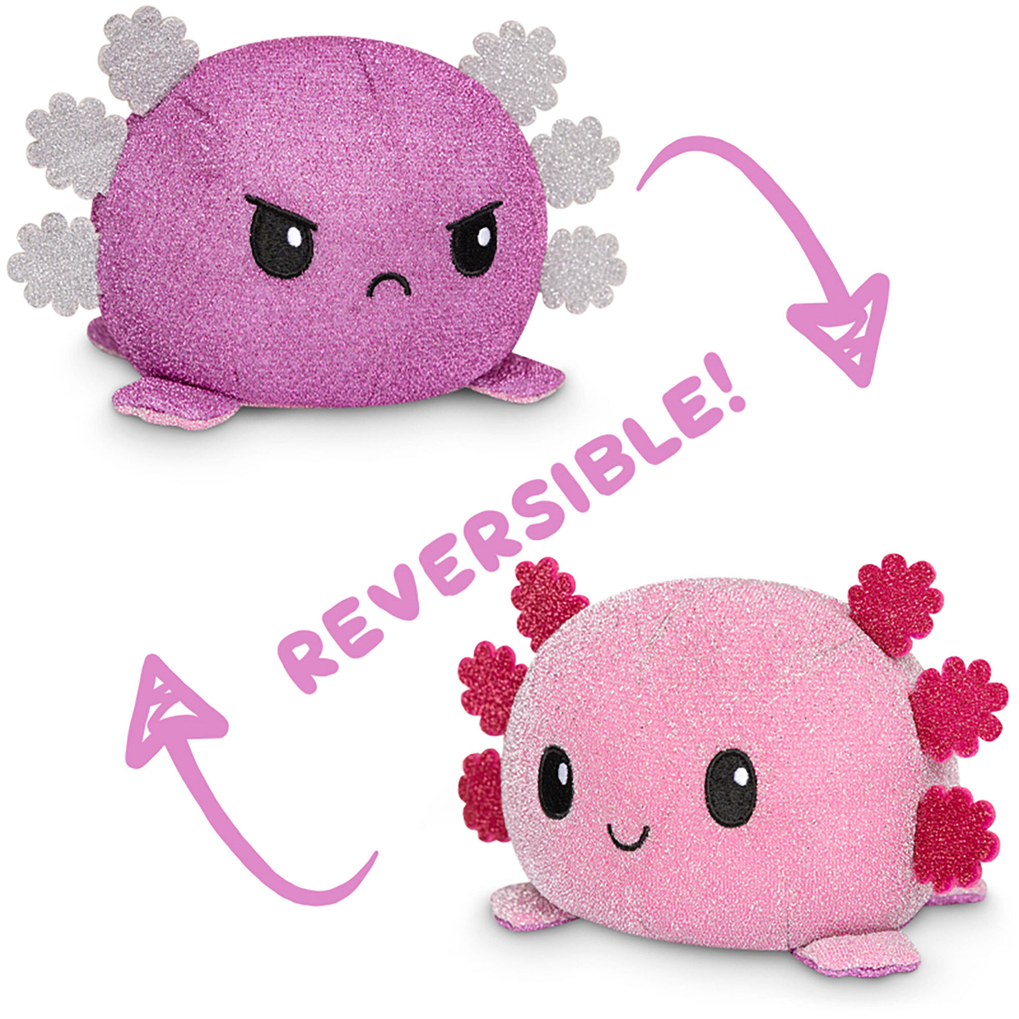 TeeTurtle™ Reversible Plushmates Pink & Purple Axolotl,