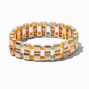 Gold-tone Double Stack Beaded Stretch Bracelet ,