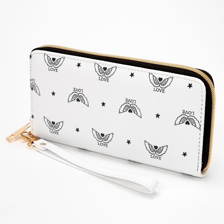 Love Angel Wings Wristlet - White,