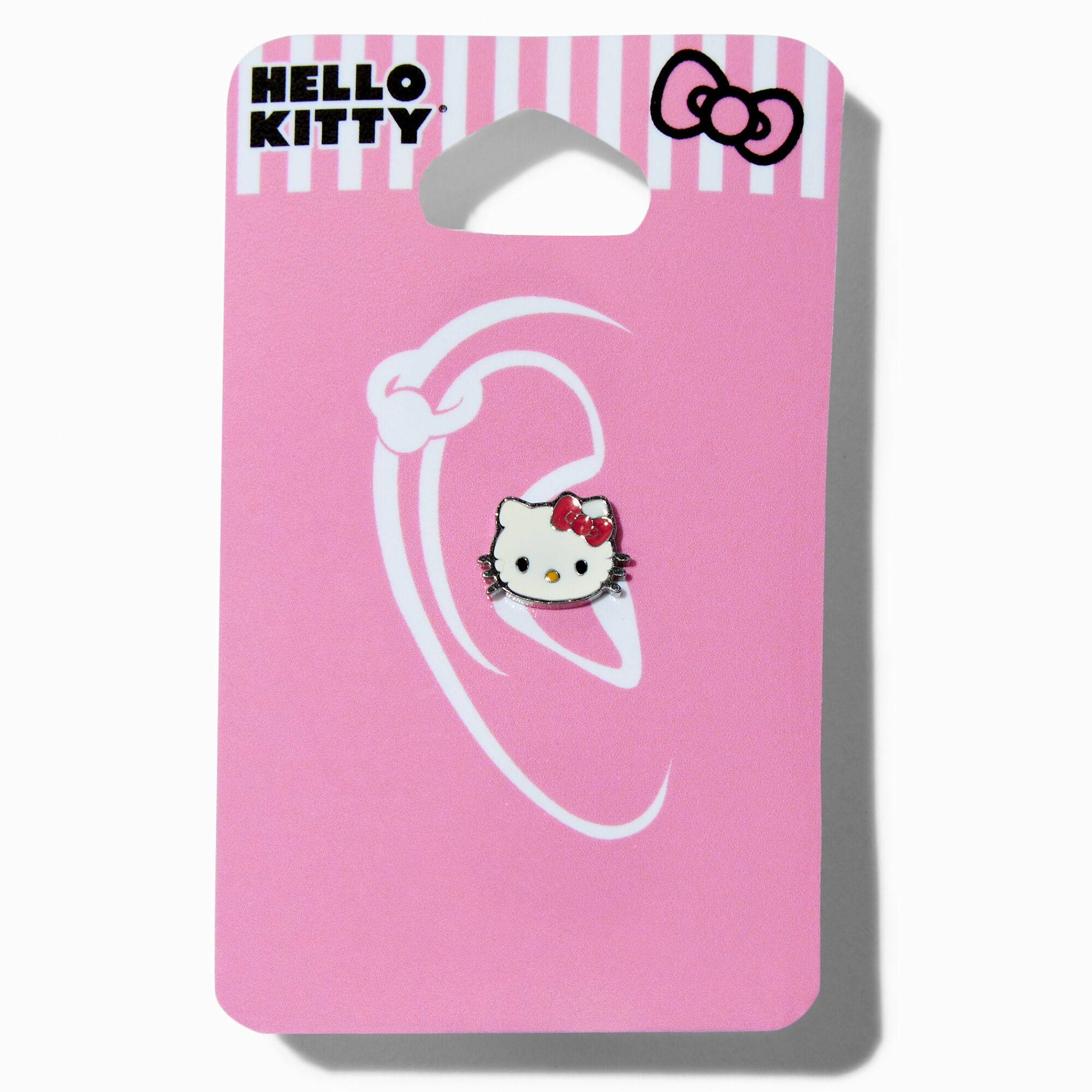 Hello Kitty® Stainless Steel Face 16G Cartilage Earring,