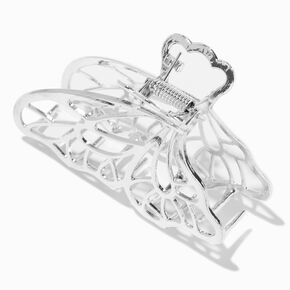 Silver Filigree Butterfly Medium Metal Hair Claw,