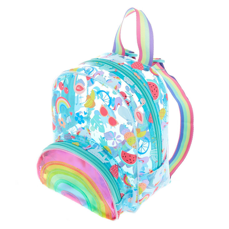 Claire&#39;s Club Summer Print Small Backpack - Blue,